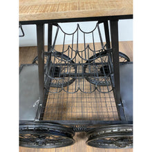 Load image into Gallery viewer, Rustic Black Rail Car Bar Cart