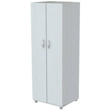 Load image into Gallery viewer, White Finish Wood Storage Cabinet with Two Doors