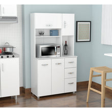 Load image into Gallery viewer, White Finish Wood Kitchen Storage Cabinet