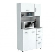 Load image into Gallery viewer, White Finish Wood Kitchen Storage Cabinet