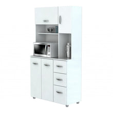 Load image into Gallery viewer, White Finish Wood Kitchen Storage Cabinet