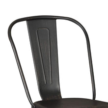 Load image into Gallery viewer, Set of 2 Black Distressed Metal Dining Chairs With Back