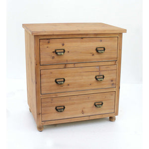 15 x 30 x 30 Natural 3 Drawer Minimalist Loft Wood - Filing Cabinet