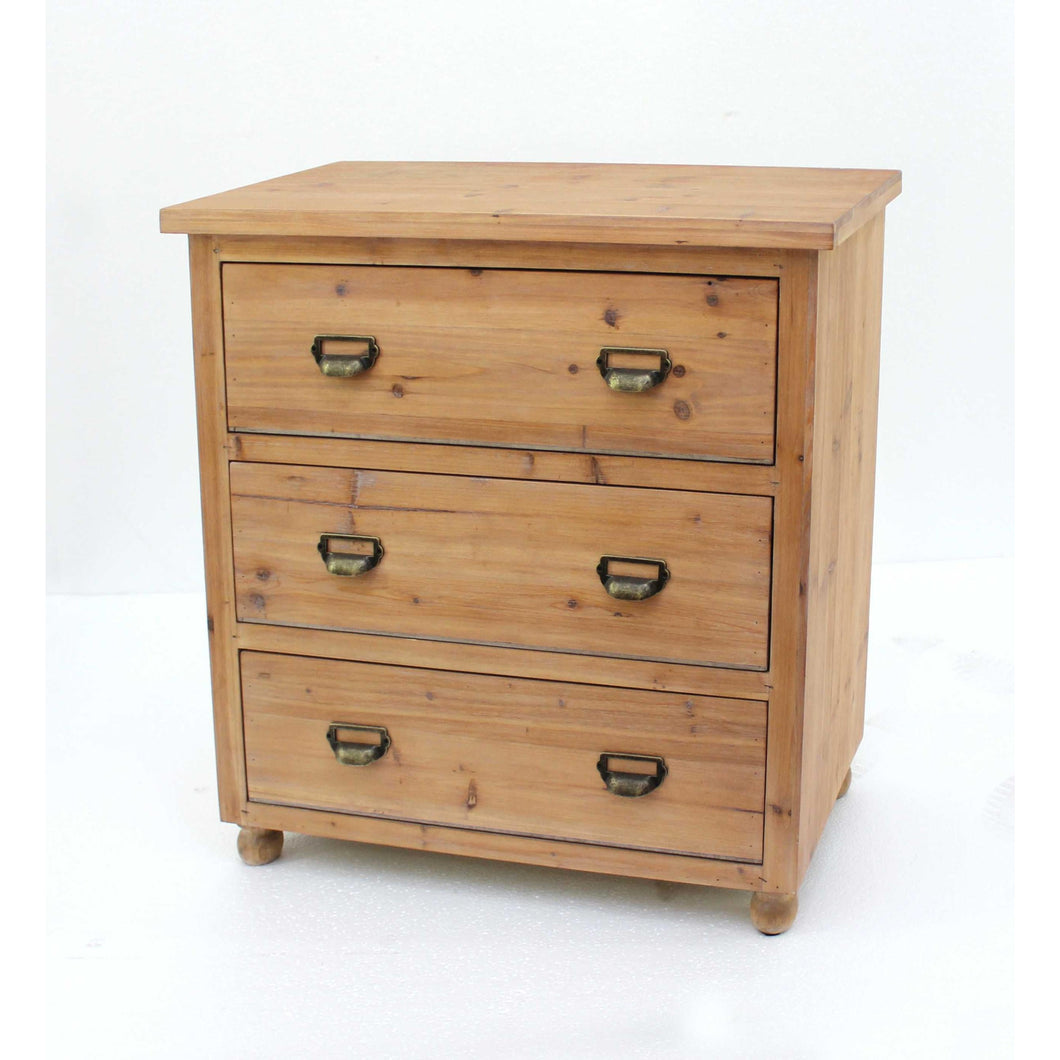 15 x 30 x 30 Natural 3 Drawer Minimalist Loft Wood - Filing Cabinet