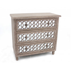 15.75 x 34 x 31.5 Brown Country Cottage 3 Drawers - Cabinet