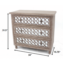 Load image into Gallery viewer, 15.75 x 34 x 31.5 Brown Country Cottage 3 Drawers - Cabinet