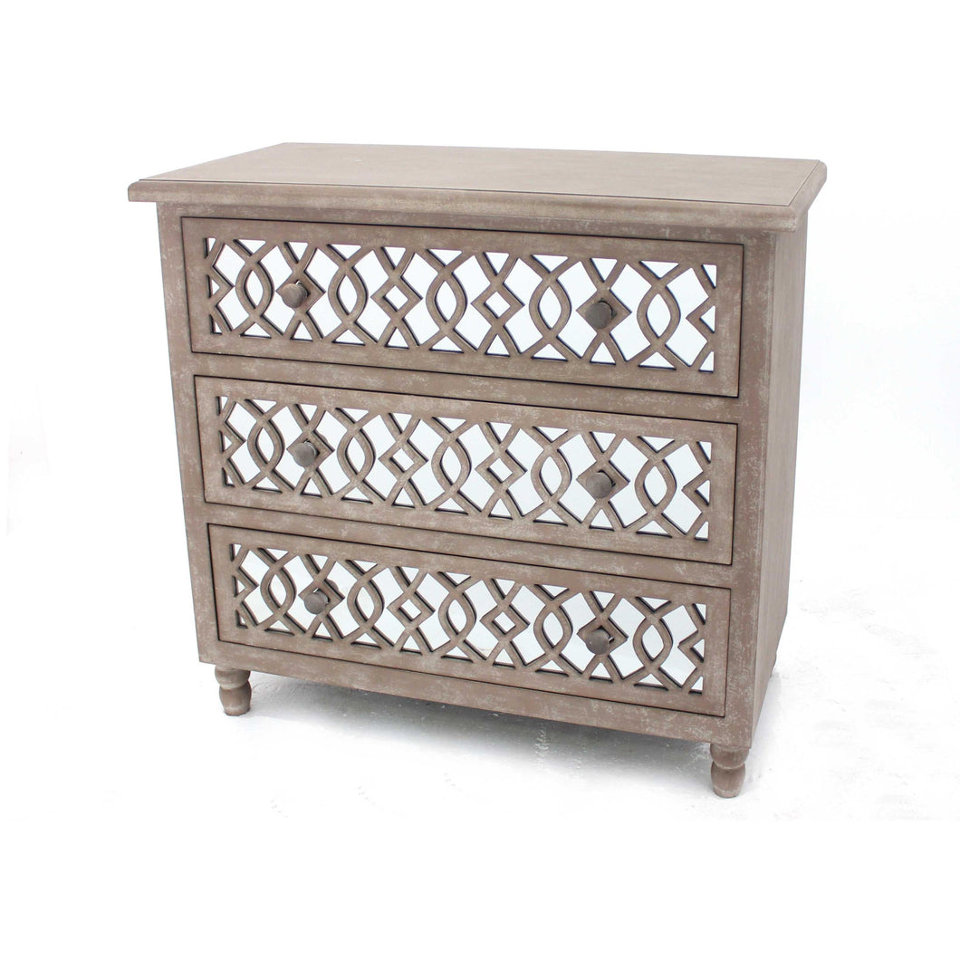 15.75 x 34 x 31.5 Brown Country Cottage 3 Drawers - Cabinet