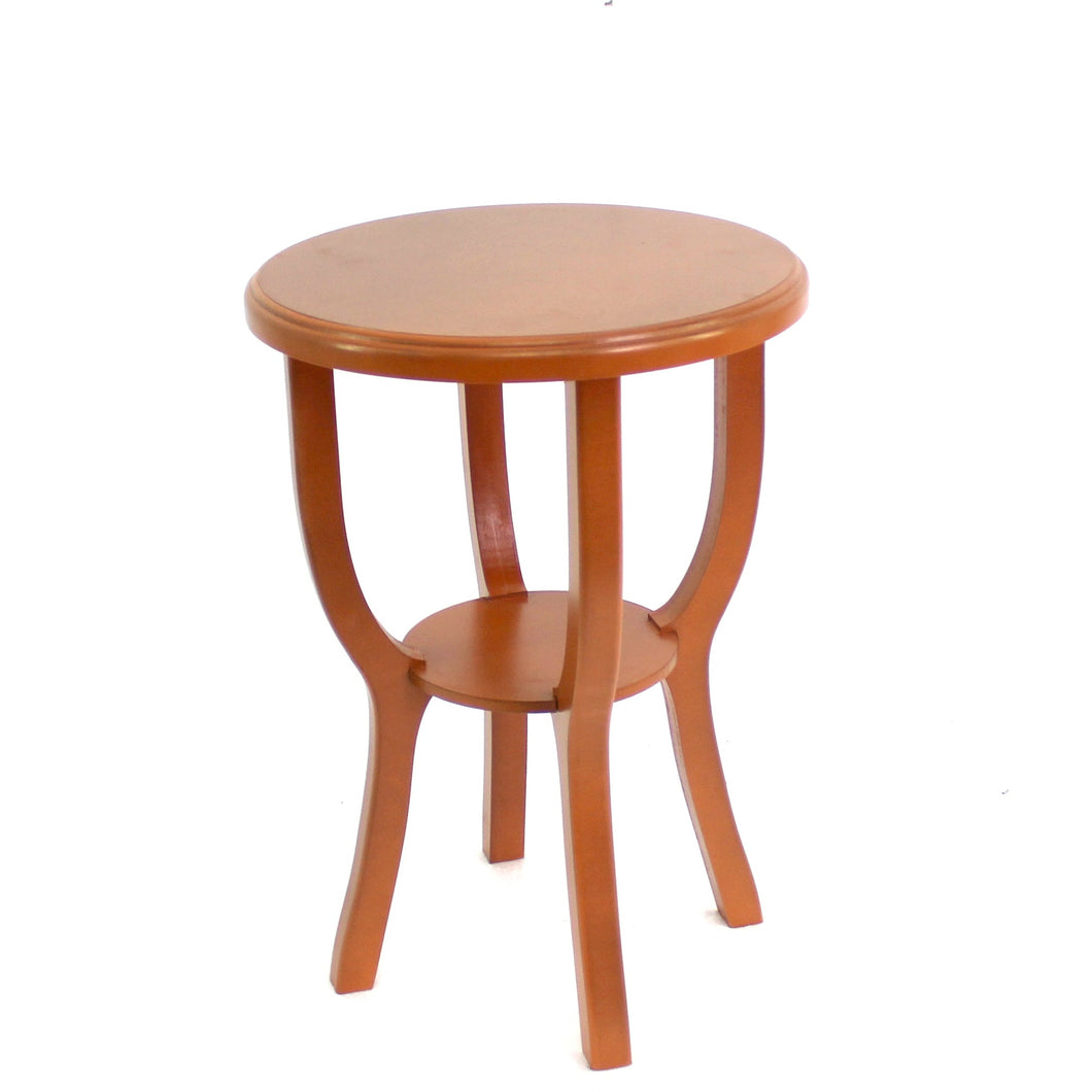 24 X 18 X 18 Bright Orange Country Cottage Style Wooden Stool