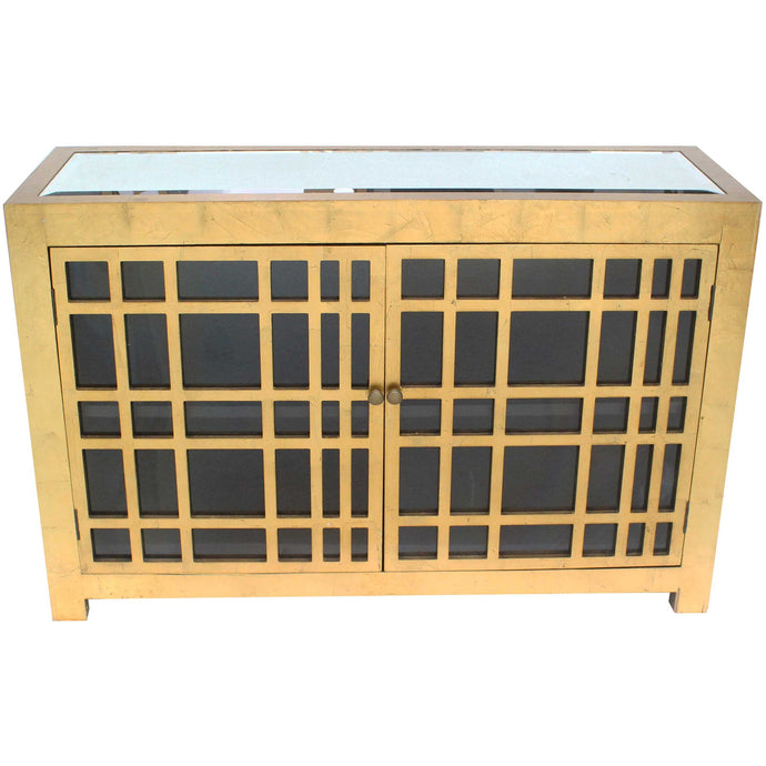 16 x 48 x 32 Gold Rustic Lattice Wood - Cabinet