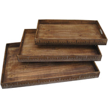 Load image into Gallery viewer, 19 X 12 Brown Wood Tray Set