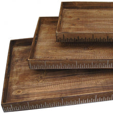 Load image into Gallery viewer, 19 X 12 Brown Wood Tray Set