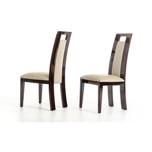 Two 42" Leatherette and Wood Dining Chair