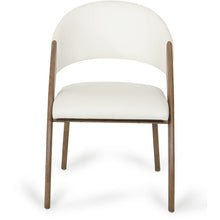 Load image into Gallery viewer, 31&quot; Walnut Wood and Cream Leatherette Dining Chair