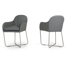 Load image into Gallery viewer, 34&quot; Grey Leatherette and Steel Dining Chair