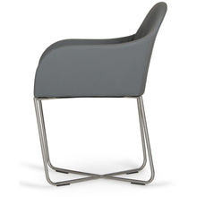 Load image into Gallery viewer, 34&quot; Grey Leatherette and Steel Dining Chair