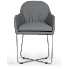 Load image into Gallery viewer, 34&quot; Grey Leatherette and Steel Dining Chair