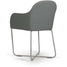 Load image into Gallery viewer, 34&quot; Grey Leatherette and Steel Dining Chair