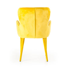 Load image into Gallery viewer, 33&quot; Yellow Fabric and Metal Dining Chair