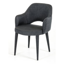 Load image into Gallery viewer, 34&quot; Dark Grey Fabric and Metal Dining Chair