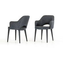 Load image into Gallery viewer, 34&quot; Dark Grey Fabric and Metal Dining Chair