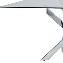 Load image into Gallery viewer, 30&quot; Glass and Steel Rectangular Dining Table