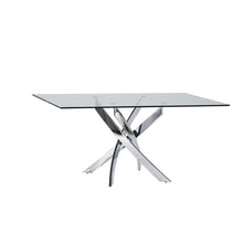 Load image into Gallery viewer, 30&quot; Glass and Steel Rectangular Dining Table