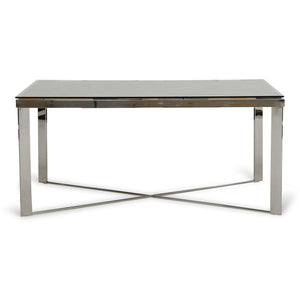 30" Wood Steel and Glass Dining Table