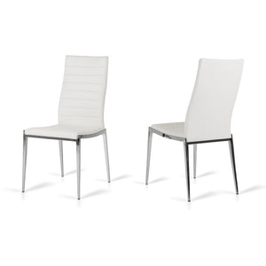 Libby - Modern White Leatherette Dining Chair (Set of 2)