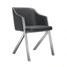 Load image into Gallery viewer, Two 29&quot; Grey Leatherette and Steel Dining Chairs