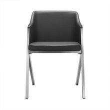 Load image into Gallery viewer, Two 29&quot; Grey Leatherette and Steel Dining Chairs