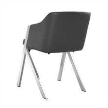 Load image into Gallery viewer, Two 29&quot; Grey Leatherette and Steel Dining Chairs