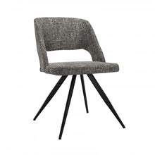 Load image into Gallery viewer, Set of 2 Modern Grey Fabric Dining Chair with Sleek Black Legs