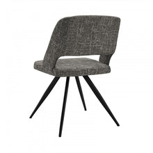 Load image into Gallery viewer, Set of 2 Modern Grey Fabric Dining Chair with Sleek Black Legs