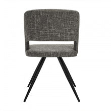 Load image into Gallery viewer, Set of 2 Modern Grey Fabric Dining Chair with Sleek Black Legs