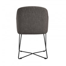 Load image into Gallery viewer, Set of 2 Modern Grey Fabric Black Coated Metal Dining Chairs