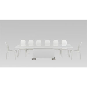 30" White MDF and Steel Dining Table