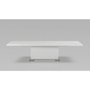 30" White MDF and Steel Dining Table