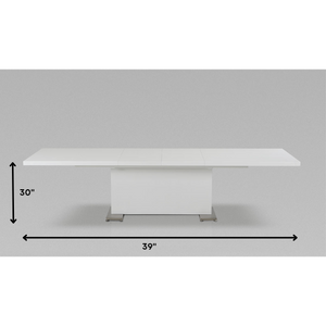 30" White MDF and Steel Dining Table