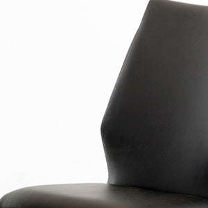 Two 37" Black Leatherette and Steel Dining Chairs