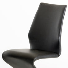 Load image into Gallery viewer, Two 37&quot; Black Leatherette and Steel Dining Chairs
