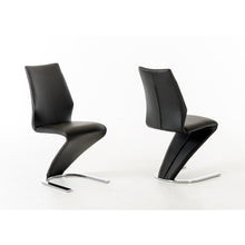 Load image into Gallery viewer, Two 37&quot; Black Leatherette and Steel Dining Chairs