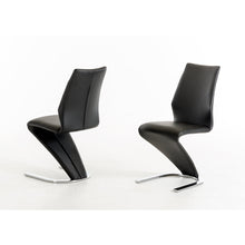 Load image into Gallery viewer, Two 37&quot; Black Leatherette and Steel Dining Chairs