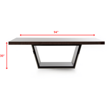 Load image into Gallery viewer, 30&quot; Ebony High Gloss MDF and Steel Dining Table