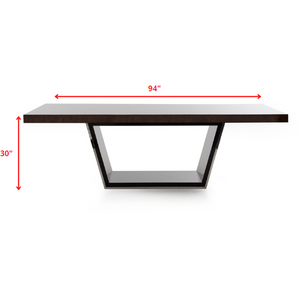 30" Ebony High Gloss MDF and Steel Dining Table