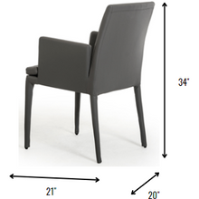 Load image into Gallery viewer, 34&quot; Grey Leatherette and Metal Dining Chair