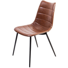 Load image into Gallery viewer, Two 32&quot; Brown Leatherette and Iron Dining Chairs