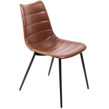 Load image into Gallery viewer, Two 32&quot; Brown Leatherette and Iron Dining Chairs