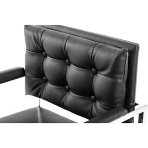 43" Black Leatherette and Steel Bar Stool