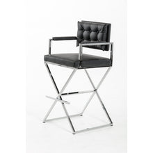 Load image into Gallery viewer, 43&quot; Black Leatherette and Steel Bar Stool