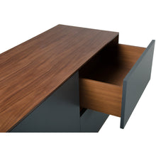 Load image into Gallery viewer, 30&quot; Charcoal Grey and Walnut Veneer MDF and Metal Buffet